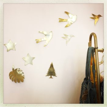 hirondelle étoile sapin laiton taillee a la main au Maroc handmade Ma Jungle Family