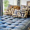 coussin en raphia Kuba shoowa Afrique zaïre Congo géométriques motif fait main handmade Ma jUngle Family