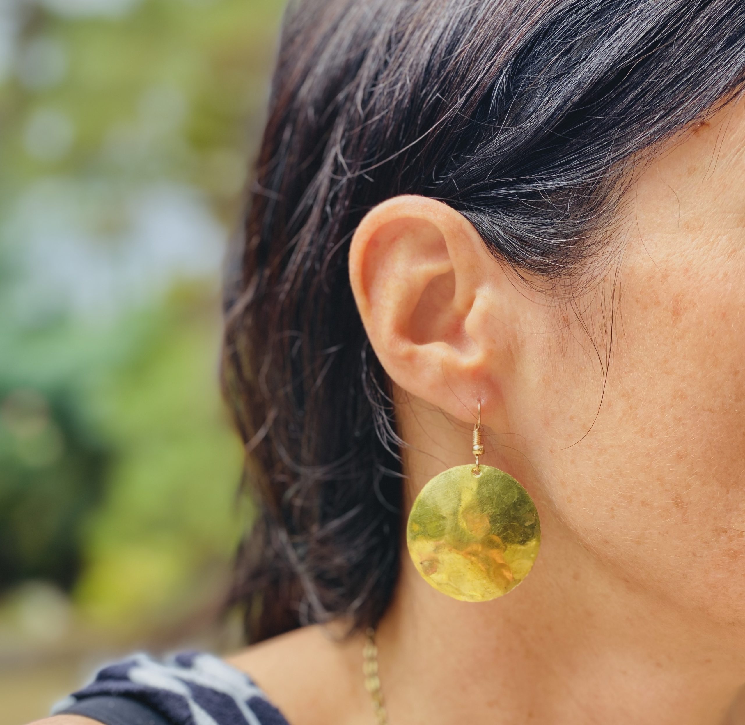 boucle d'oreille en laiton fait à la main au Maroc Luna