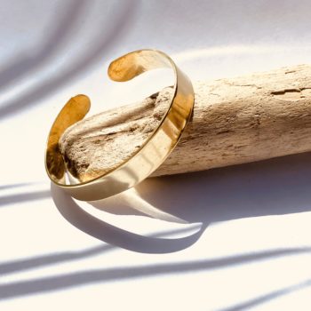 jonc bracelet manchette lisse laiton fait a la main au Maroc Ma Jungle Family