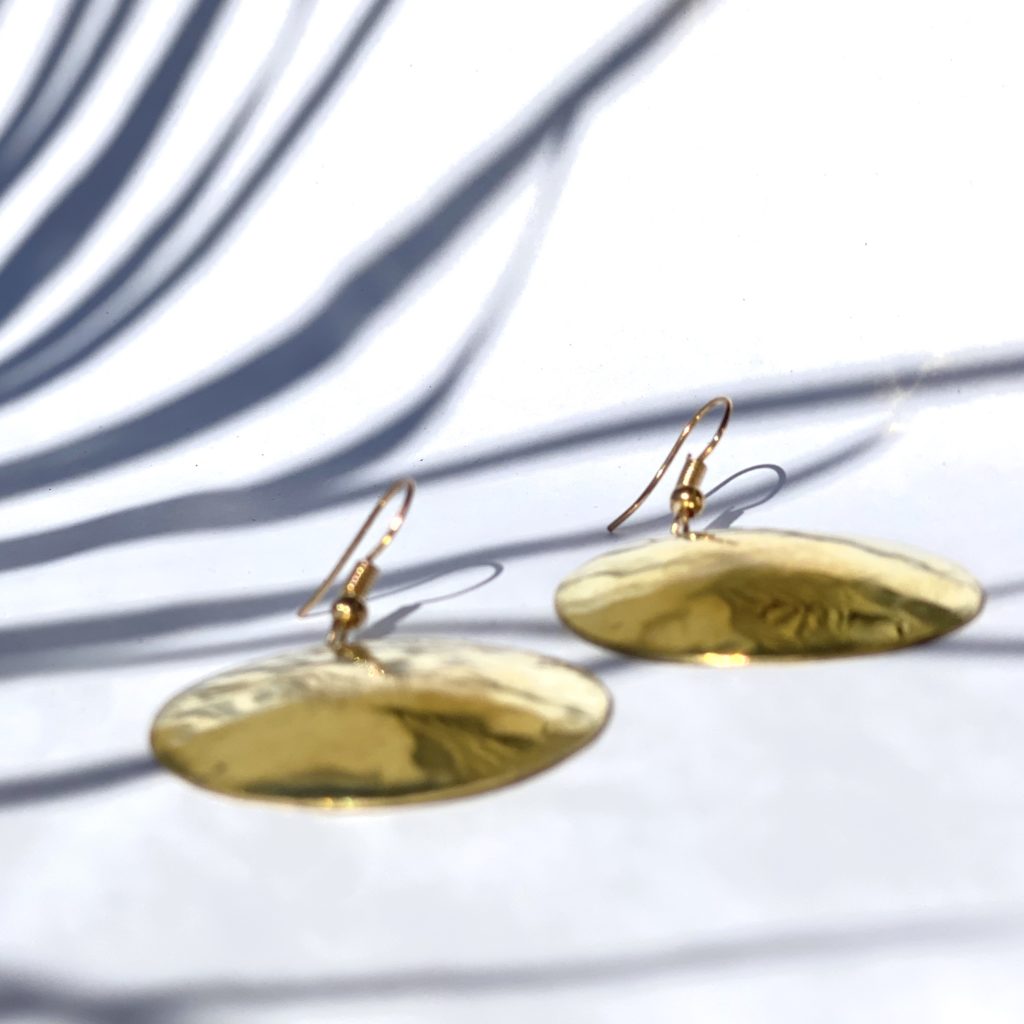 boucle d'oreille en laiton fait à la main au Maroc Luna