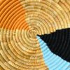 plateau panier murale decoration fibre naturelle et laine bleu noire caramel Ma Jungle Family