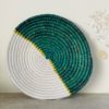 plateau panier murale decoration fibre naturelle et laine green white blanc vert doré Ma Jungle Family