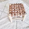 tabouret en cuir tressé tresse scout en bois de laurier tabouret artisanal fait a la main au maroc Ma Jungle family