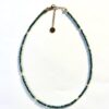 collier ras de cou bleu canard vert perles dorées plaquées or perles à facettes made in france fabrique en france creatrice de bijoux bracelet plaque or Ma Jungle Family