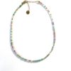collier ras de cou bleu canard vert celadon rose violet turquoise perles dorées plaquées or perles à facettes made in france fabrique en france creatrice de bijoux bracelet plaque or Ma Jungle Family