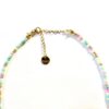 collier ras de cou bleu canard vert celadon rose violet turquoise perles dorées plaquées or perles à facettes made in france fabrique en france creatrice de bijoux bracelet plaque or Ma Jungle Family
