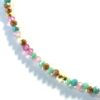 collier ras de cou bleu canard vert celadon rose violet turquoise perles dorées plaquées or perles à facettes made in france fabrique en france creatrice de bijoux bracelet plaque or Ma Jungle Family