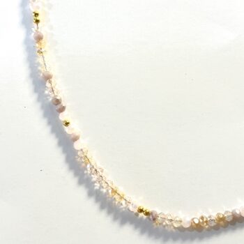 collier ras de cou nude rosé perles dorees miyuki perles a facettes made in france fabrique en france creatrice de bijoux bracelet plaque or Ma Jungle Family