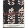 carnet de voyage en papier recycle tissu fleuri indien blockprintemeraude vert canard fuschia fermé avec une ficelle lien noir et rouge