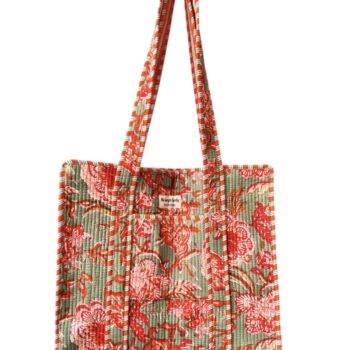 Gand cabas sac molletonne matelasse coton safran bleu fleuri sac a langer kaki violet Inde blockprint Ma jungle Family sac de plage, valise cabine marine fleurs rouges dahlia, vert Frida Kahlo, corail, motif japonais, léopard rose, rouge, guinguette, vintage, pique nique, nappe à carreaux, bleu marine, tigres orangés rayés. fermeture éclaire