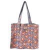 Gand cabas sac molletonne matelasse coton. Indien safran bleu fleuri sac a langer kaki violet Inde blockprint Ma jungle Family sac de plage, valise cabine marine fleurs rouges dahlia, vert Frida Kahlo, corail, motif japonais, léopard rose, rouge, guinguette, vintage, pique nique, nappe à carreaux, bleu marine, tigres orangés rayés. fermeture éclaire