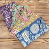 etui de lunettes en coton fleuri matelasse imprime au blockprint avec bouton pression en metal ma jungle family bleu safran menthe violet orange leopard coeur