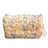 trousse de toilette en coton indien imprime blockprint fleuri Jaipur Ma Jungle Family Japon cerisier jaune yellow