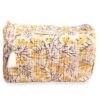 trousse de toilette en coton indien imprime blockprint fleuri Jaipur Ma Jungle Family Japon cerisier jaune yellow