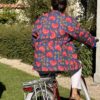 Veste matelassée, Coton indien, Fait main, Surpiqure artisanale, Confort, Chaleur, Vêtements ethniques, Mode durable, Vêtements faits à la main, Ma Jungle Family, violet, marine et dahlia rouge