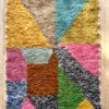 tapis marocain berbère béni ouarain laine naturelle blanc design losange décoration Ma Jungle Family Vert sapin azylal mrirt Coloré multicolore