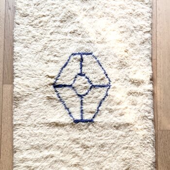 tapis marocain berbère béni ouarain laine naturelle blanc design losange décoration Ma Jungle Family Vert sapin azylal mrirt Coloré multicolore diamant