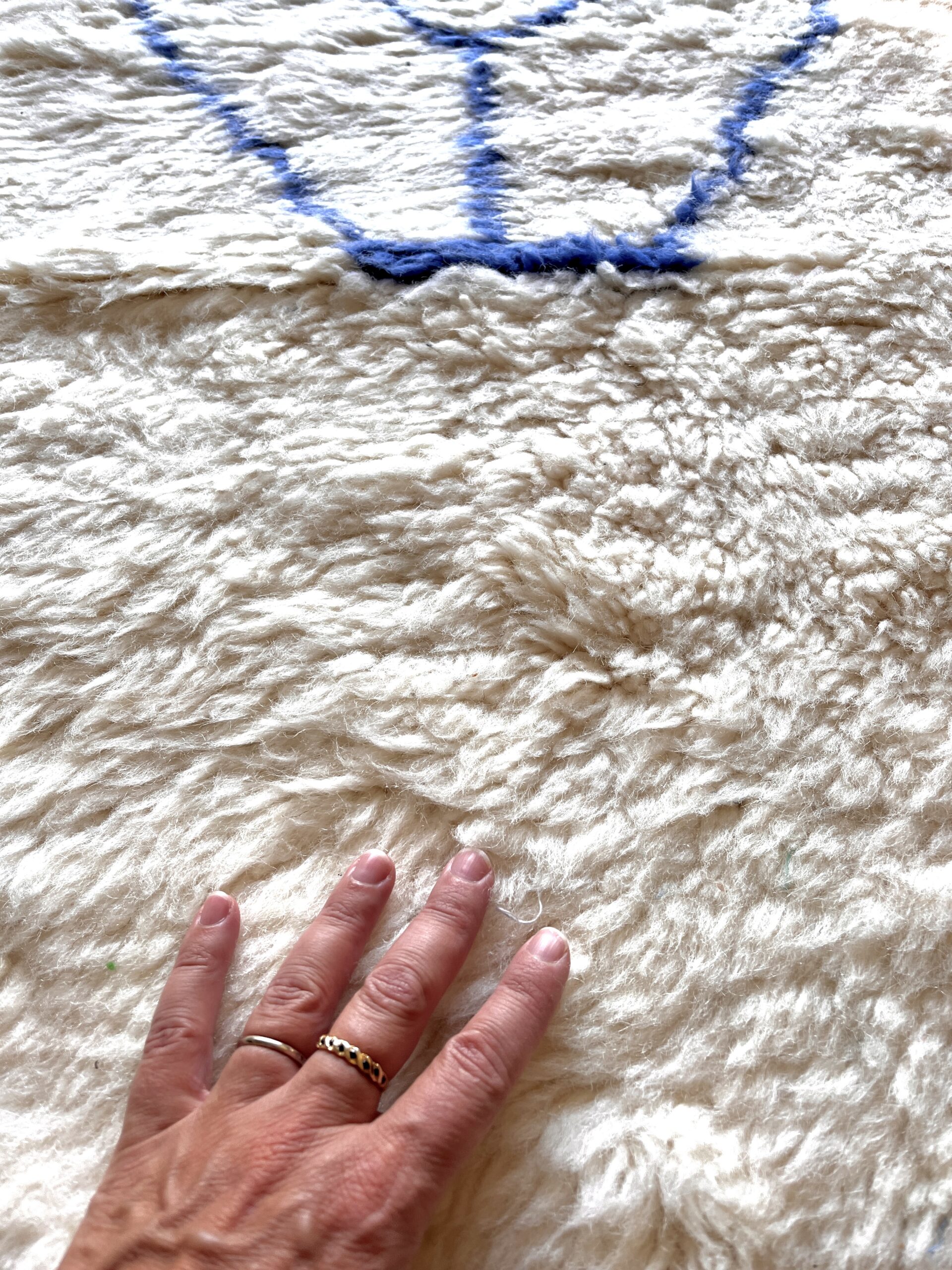 tapis marocain berbère béni ouarain laine naturelle blanc design losange décoration Ma Jungle Family Vert sapin azylal mrirt Coloré multicolore diamant