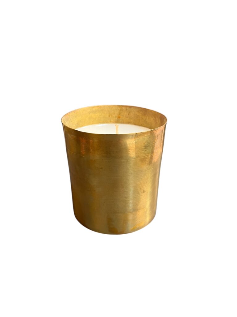 Bougie en laiton doré or métal MA JUNGLE FAMILY maroc