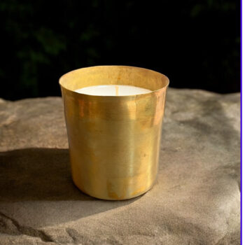 Bougie en laiton doré or métal MA JUNGLE FAMILY maroc