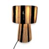 Lampe en raphia STRIPE “artisanat éthique”, “lampe bohème en raphia” et “décoration responsable” Noir et blanche, black and white