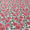 Nappe en coton indien imprimée au blockprint a Jaipur en Inde, fleur coquelicot, saumon, rayures vertes Ma Jungle Family