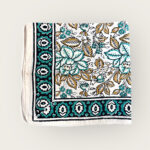 Foulard en voile coton indien imprimés au blockprint en Inde, bleu, moutarde, rouge, bordeaux, vert, rose, fleuris, damiers, tigres, violet, léopard, bellemme collection, au bonheur du jour, Jamini, kirane, Ma Jungle Family