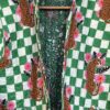 Veste matelassée, Coton indien, Fait main, Surpiqure artisanale, Confort, Chaleur, Vêtements ethniques, Mode durable, Vêtements faits à la main, Ma Jungle Family, vert intense butterfly papillon doublure damier vert tigres
