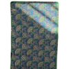 set de table matelassé coton indien fait main a jaipur motif fleuri au blockprint vert émeraude violet fleurs rose fluo Ma Jungle Family Bleu nuit fleur de dahlia rouge,