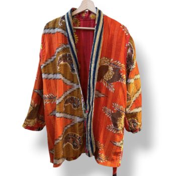 Veste kantha vintage reversible orange