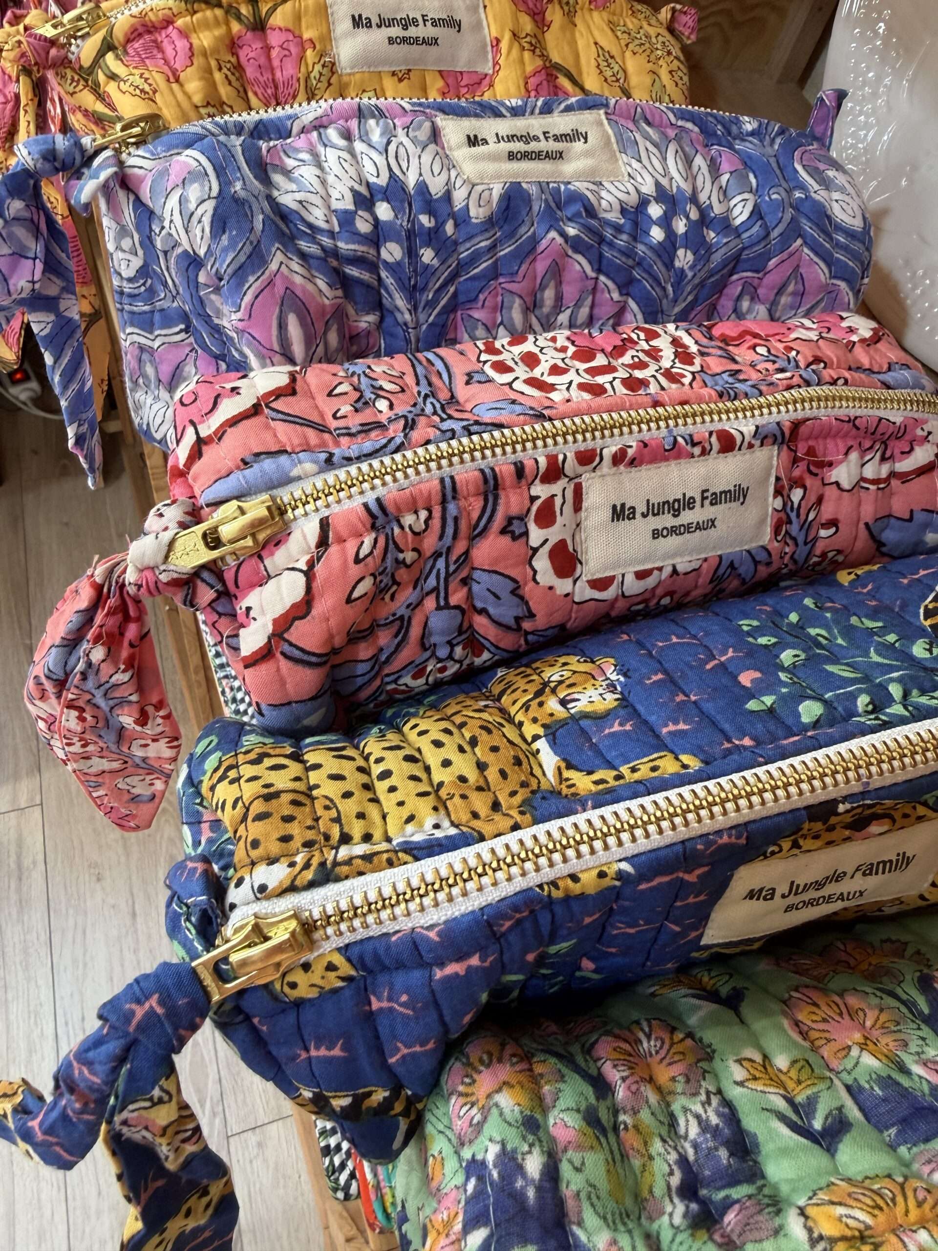Trousse à crayons plusieurs coloris en coton indien, mode boheme Ma JUngle Family