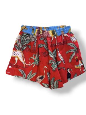 Short femme boheme rouge jungle