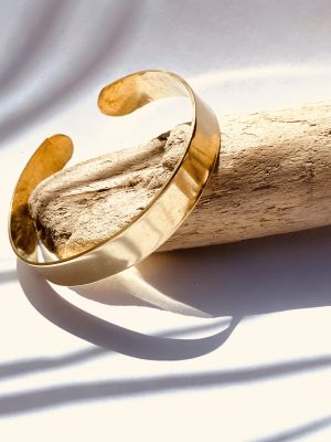 jonc bracelet manchette lisse laiton fait a la main au Maroc Ma Jungle Family