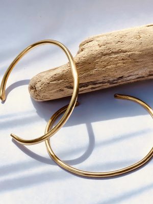 jonc bracelet manchette lisse laiton fait a la main au Maroc Ma Jungle Family