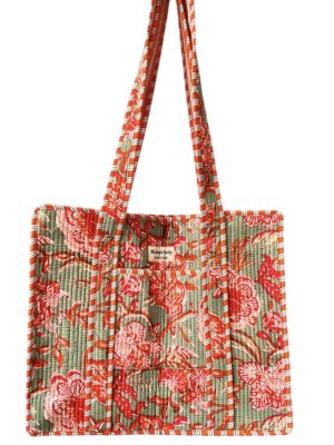 Gand cabas sac molletonne matelasse coton safran bleu fleuri sac a langer kaki violet Inde blockprint Ma jungle Family sac de plage, valise cabine marine fleurs rouges dahlia, vert Frida Kahlo, corail, motif japonais, léopard rose, rouge, guinguette, vintage, pique nique, nappe à carreaux, bleu marine, tigres orangés rayés. fermeture éclaire
