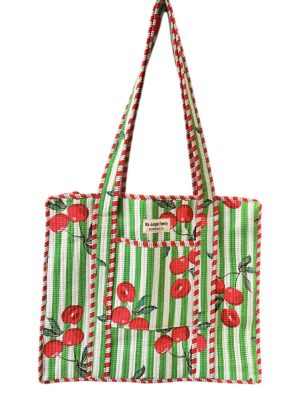 Gand cabas sac molletonne matelasse coton. Indien safran bleu fleuri sac a langer kaki violet Inde blockprint Ma jungle Family sac de plage, valise cabine marine fleurs rouges dahlia, vert Frida Kahlo, corail, motif japonais, léopard rose, rouge, guinguette, vintage, pique nique, nappe à carreaux, bleu marine, tigres orangés rayés. fermeture éclaire, cerise rayé vert