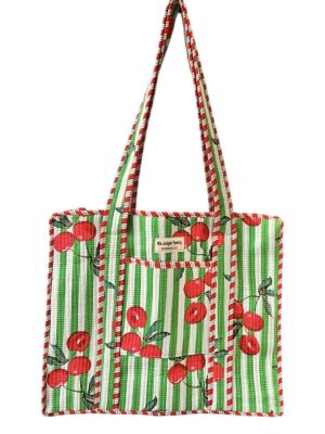 Gand cabas sac molletonne matelasse coton. Indien safran bleu fleuri sac a langer kaki violet Inde blockprint Ma jungle Family sac de plage, valise cabine marine fleurs rouges dahlia, vert Frida Kahlo, corail, motif japonais, léopard rose, rouge, guinguette, vintage, pique nique, nappe à carreaux, bleu marine, tigres orangés rayés. fermeture éclaire, cerise rayé vert