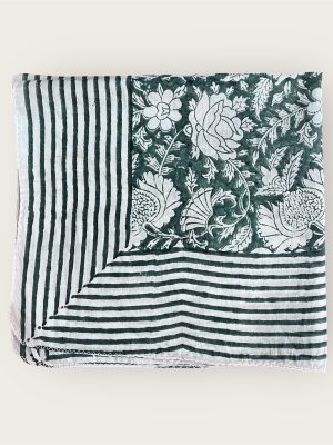 Foulard en voile coton indien imprimés au blockprint en Inde, bleu, moutarde, rouge, bordeaux, vert, rose, fleuris, damiers, tigres, violet, léopard, bellemme collection, au bonheur du jour, Jamini, kirane, Ma Jungle Family